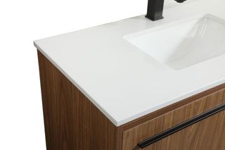Sue Walnut Brown-Light Bathroom Vanity, Walnut Brown, 36"