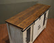 Rustic 70" White Barn-Door Media Consol
