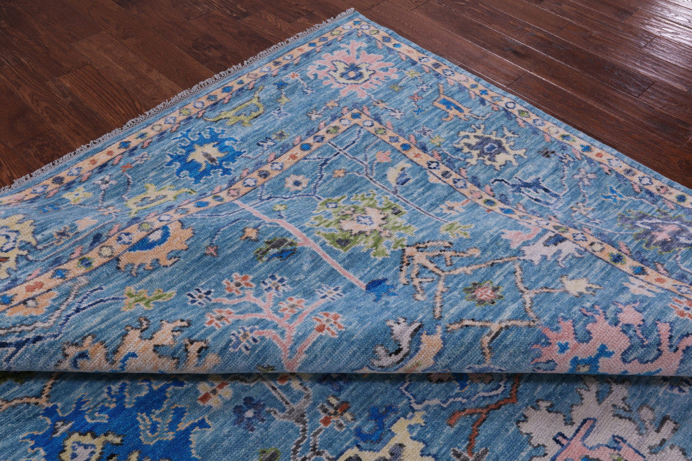 9' 4" X 12' 2" Hand Knotted Turkish Oushak Wool Rug - Q15675