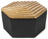 Mahira Decorative Gold and Black Metal Box, Large