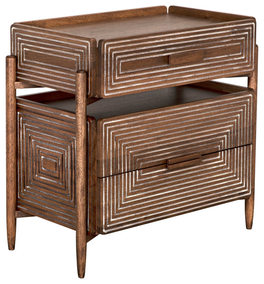NOIR Furniture - Savino Side Table in Dark Walnut - GTAB970DW