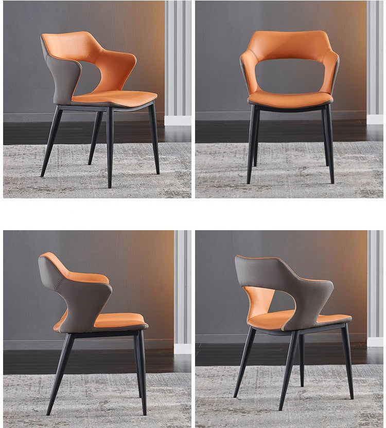 Modern Minimalist Red Backrest Desk Chair, Orange