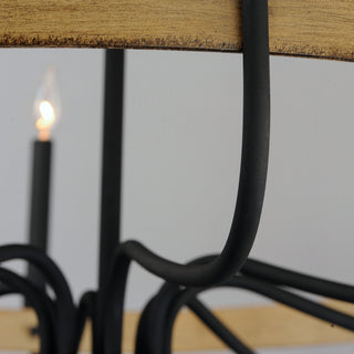 Maxim 14448 Franklin 8 Light 36"W Taper Candle Chandelier - Driftwood / Black