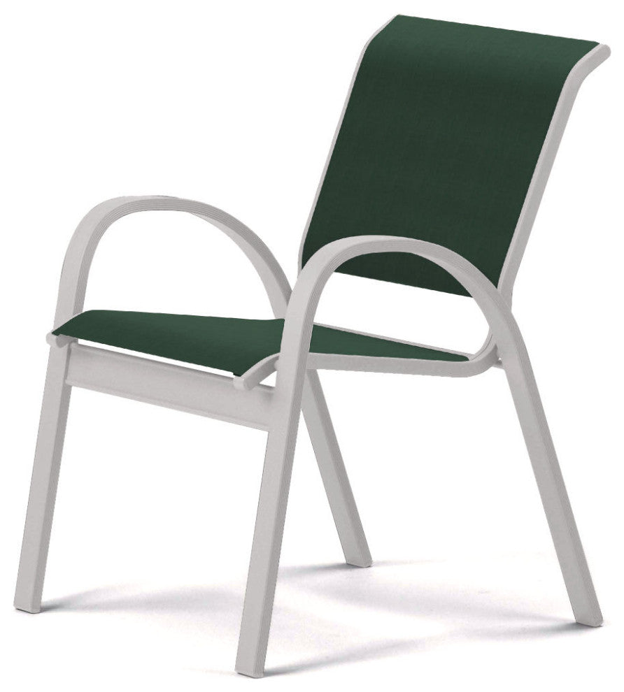 Aruba II Sling Cafe Chair, Textured White, Forest Green