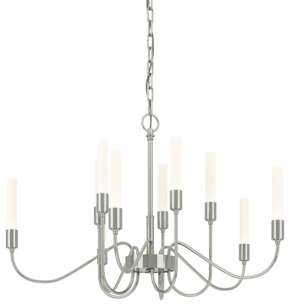 Lisse 10 Arm Chandelier, Sterling Finish