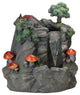 Solar LED Lighted Mushrooms By Waterfall Outdoor Patio Garden Water Fountain