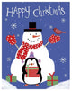 "Snowman and Penguin Friends II" Digital Paper Print by Farida Zaman, 30"x37"