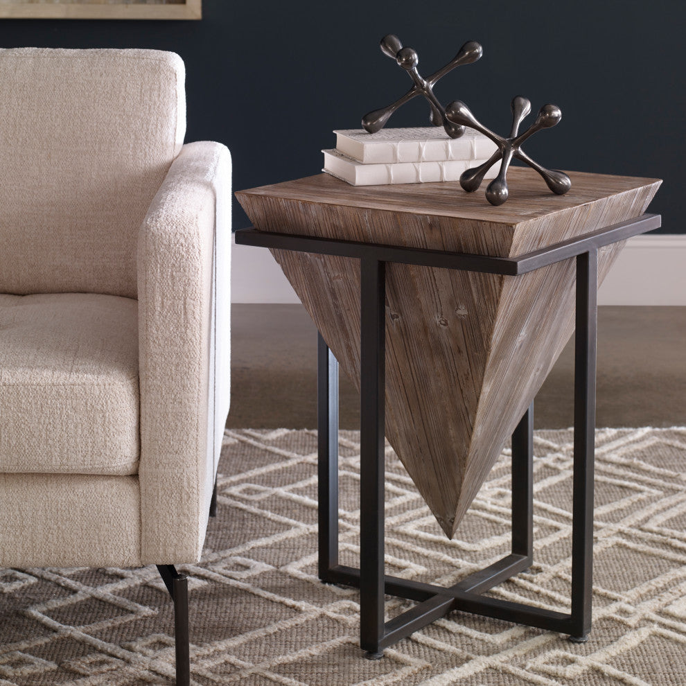 New Uttermost Bertrand Wood Accent Table