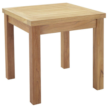 Marina Outdoor Premium Grade A Teak Wood Square Side Table, Natural