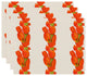 Sunset Tulip Stripe Floral Print Placemats, Set of 4, Orange, 18"x14"
