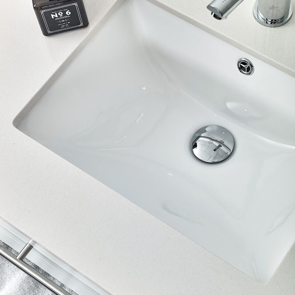Fresca Lucera 48" Wall Hung Bathroom Vanity w/ Medicine Cabinet, White, Undermou