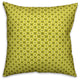 Folk Geometric Pattern, Green Throw Pillow Cover, 20"x20"