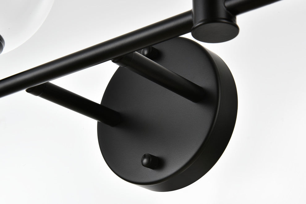 4 Light Black And Clear Bath Sconce
