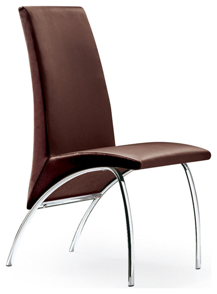 Hamil Dining Chair Leatherette With Chrome Legs, Set of 2