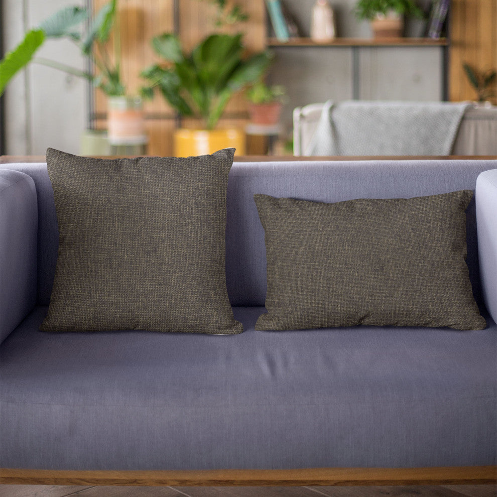 Espresso Waffle Textured Solid Luxury Throw Pillow, Double sided 12"x20"