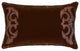 Stella Boot Stitch Faux Silk Velvet Lumbar Pillow, 14"x24", Copper Brown, Single