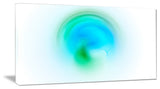 Green Luminous Misty Sphere, Oversized Abstract Canvas Art Print, 60x28