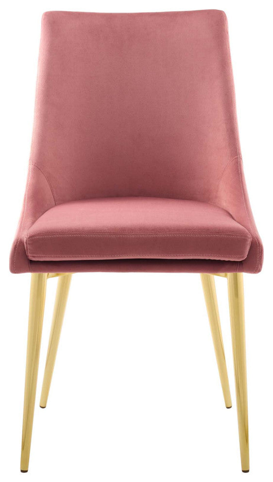 Dusty Rose Viscount Modern Accent Performance Velvet Dining Chair