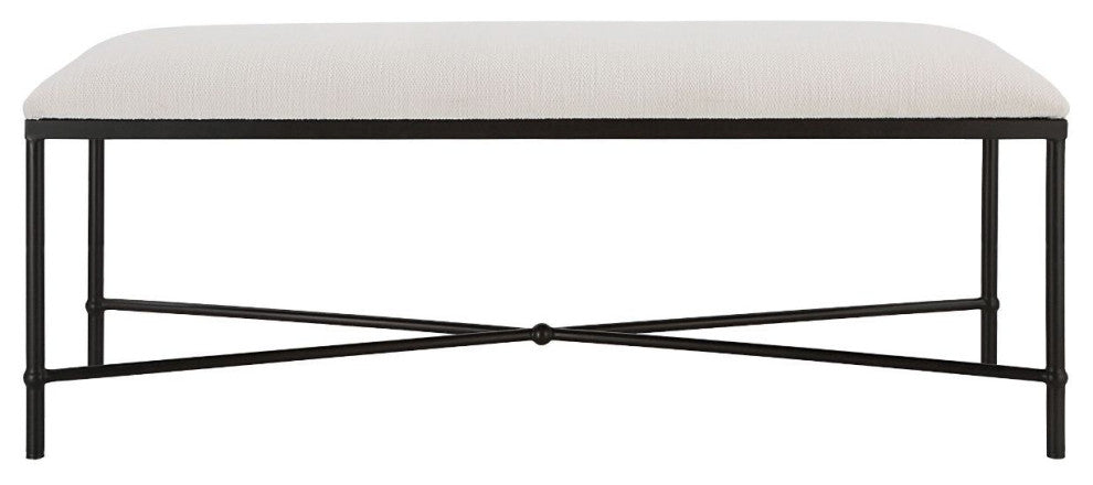 Uttermost Avenham Black Framed Bench