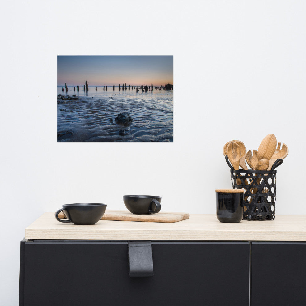 Low Tide At Battery Landscape Photo, Beach Unframed Wall Art Print, 12" X 16"