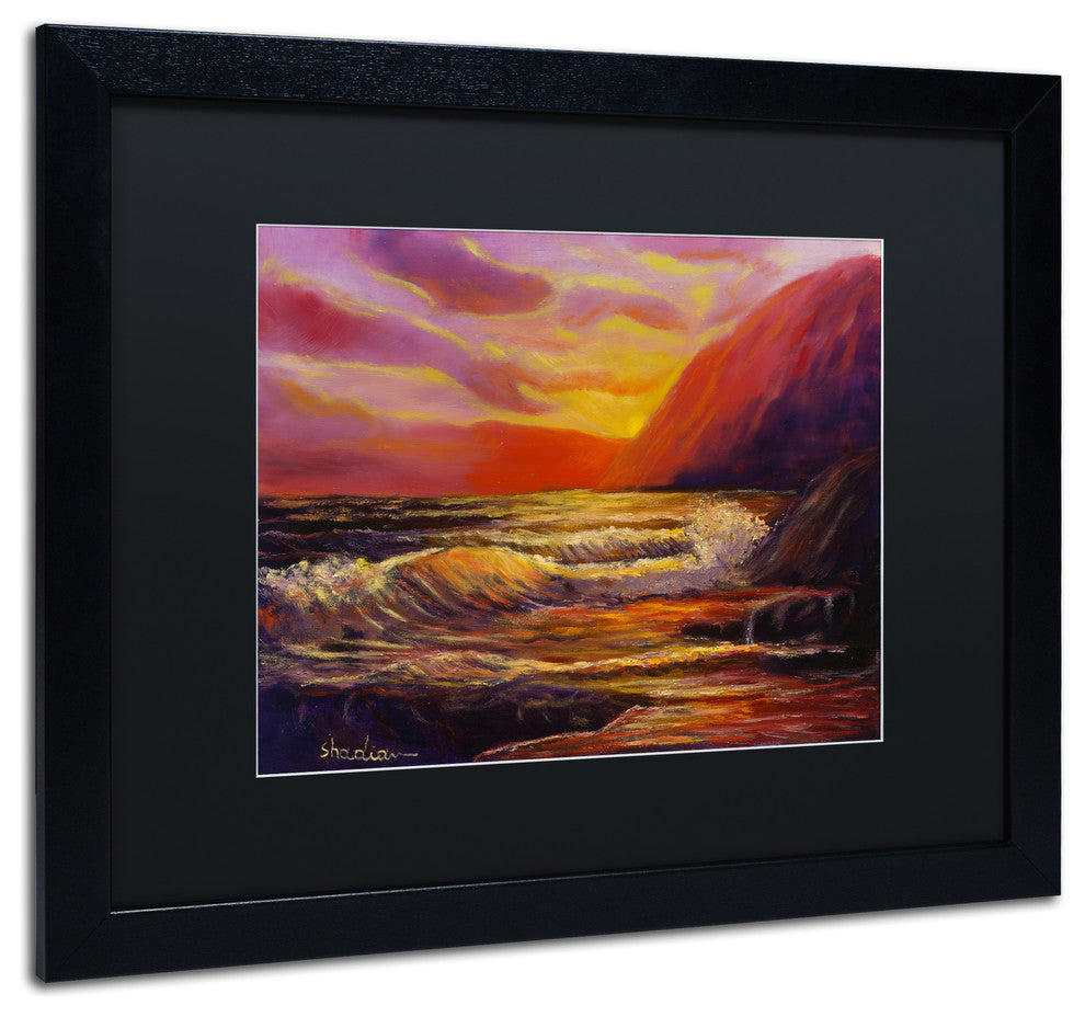 'Coastal Dreams' Matted Framed Art, Black Frame, Black Matte, 20x16