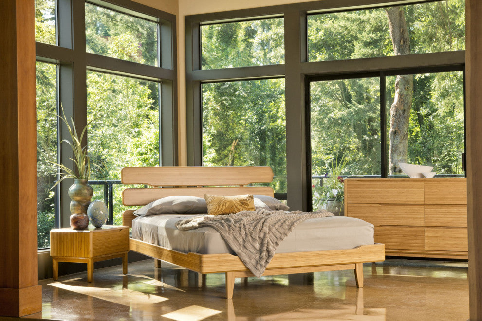Currant Platform Bed, Caramelized, Queen