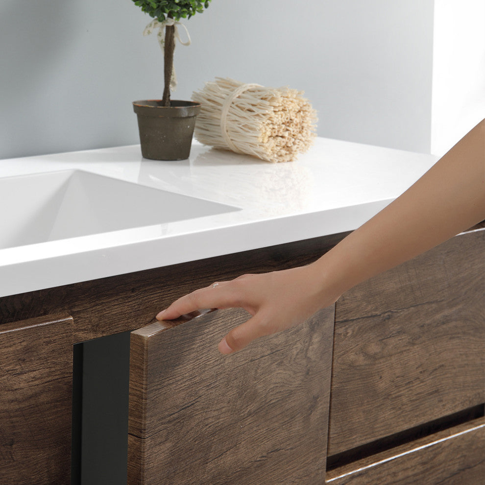 Fresca Lazzaro 60" Rosewood Cabinet With Integrated Single Sink
