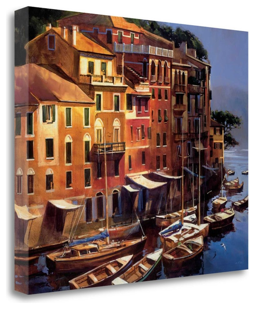 "Mediterranean Port" By Michael Otoole, Giclee Print on Gallery Wrap Canvas