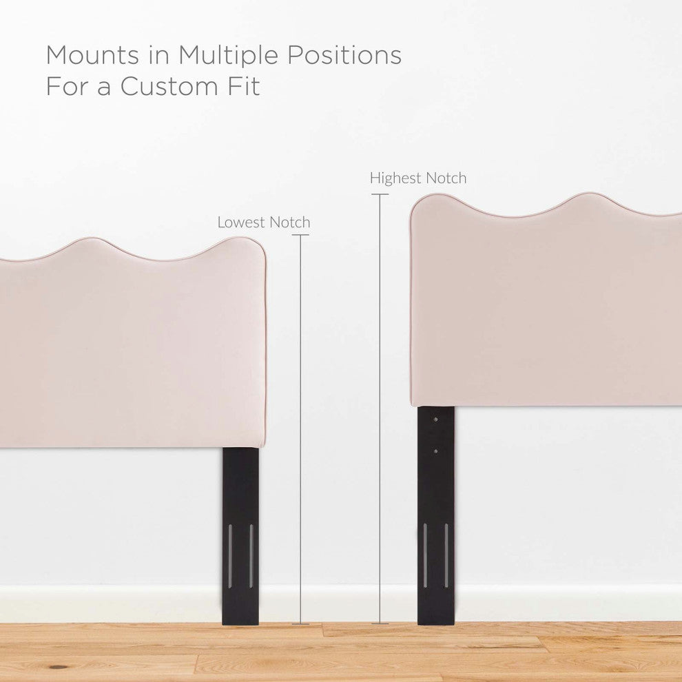 Headboard, Twin Size, Velvet, Pink, Modern Contemporary, Bedroom Master Suite
