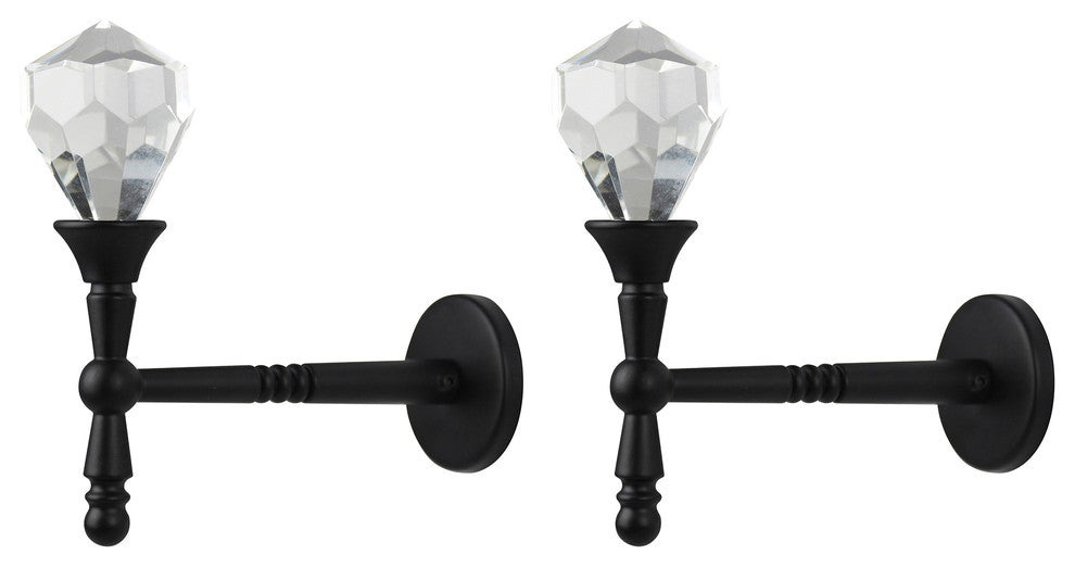 Urbanest Diamante Crystal and Metal Drapery Holdback, Black, Set of 2