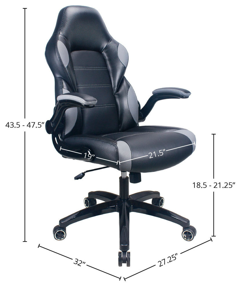 Playr Faux Leather Ergonomic Gaming Chair, Raynor Gaming, Gray