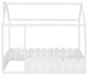 Gewnee Twin Size Wood Bed House Bed Frame with Fence, for Kids, In White