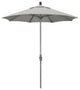 7.5'' Grey Collar Tilt Crank Aluminum Umbrella, Granite Sunbrella