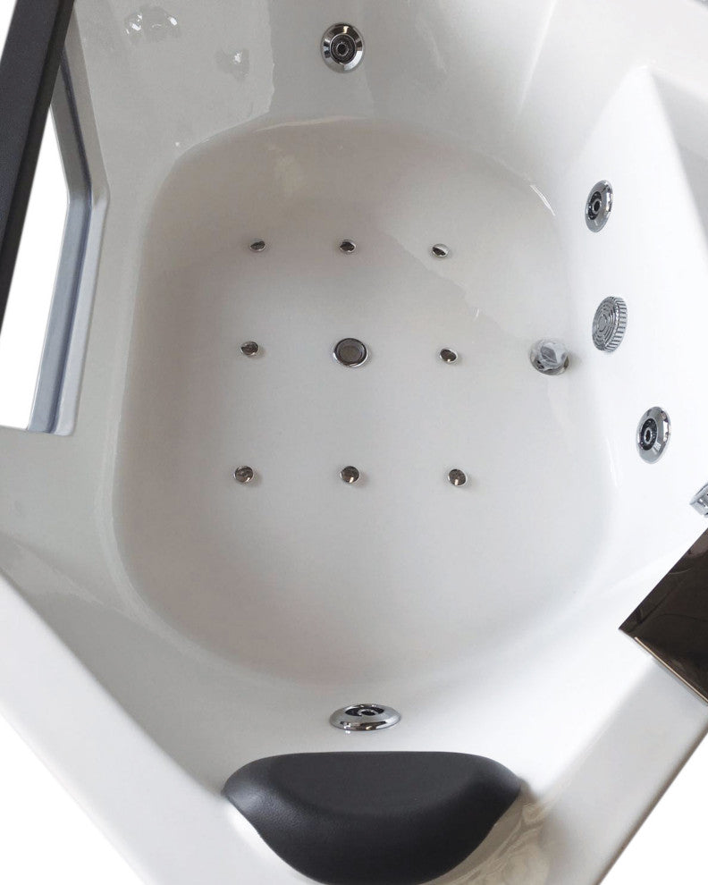 Whirlpool Corner Bathtub white 59.05" x 59.05" with Heater - Ibiza