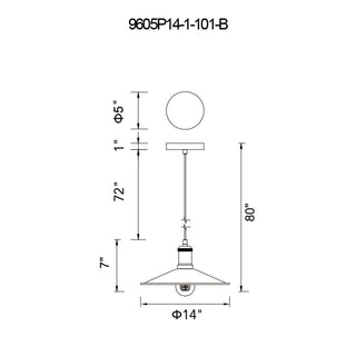Brave 1 Light Black Mini Pendant