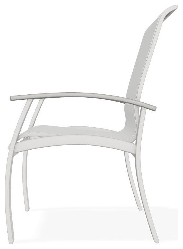 Belle Isle Sling Outdoor Dining Chair, White/Snow