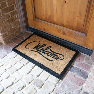 Rubber-Cal "Modern Ribbon Script" Coir Welcome Mat 15mm X 18" X 30"