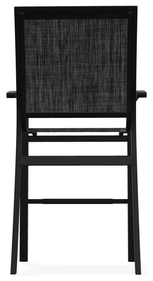 Kendall Sling Bar Height Stackable Outdoor Stool, Augustine Shadow/Black