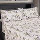 Fern Floral 100% Cotton Weave Bed Sheet Set, California King
