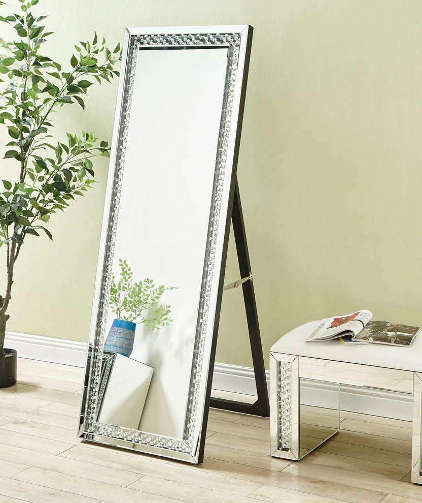 Sparkle 63" Contemporary Standing Full Length Mirror, Clear