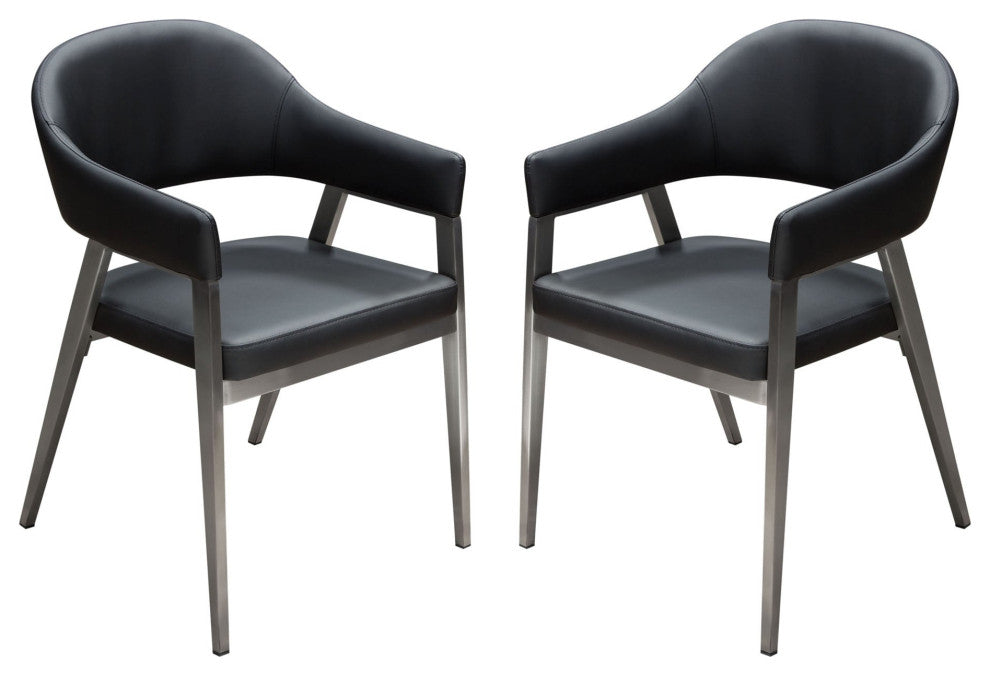 Adele 2 Accent Chairs, Black
