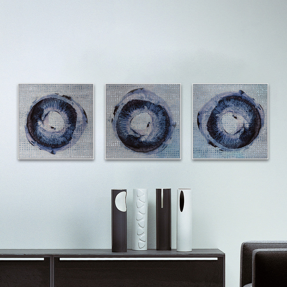 Dark Rings Triptych, 72x24