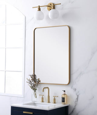Elegant Decor MR802432BR Soft Corner Metal Rectangular Mirror, 24"x32"
