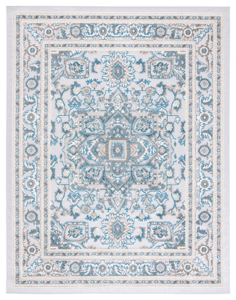 Safavieh Indoor-Outdoor Cabana Collection, CBN680 Rug, Navy/Grey, 8'x10'