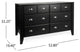 Cleary Contemporary Faux Wood 6 Drawer Double Dresser, Black