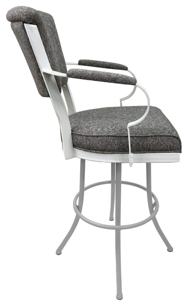Miami Extra Tall 34" Swivel Metal Bar Stool - Noam Base, Majave Gray White, 34"