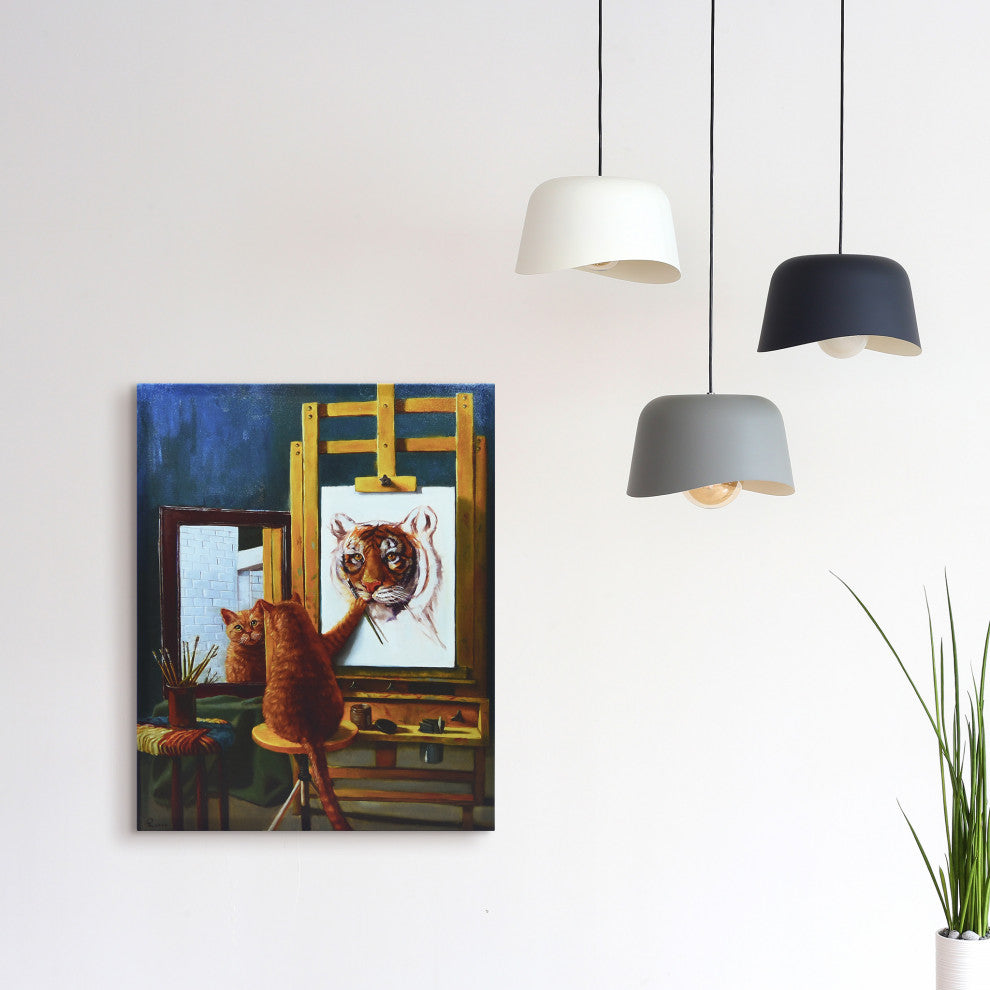 "Norman Catwell" Cat Wall Art, Graphic Art Print on Wrapped Canvas
