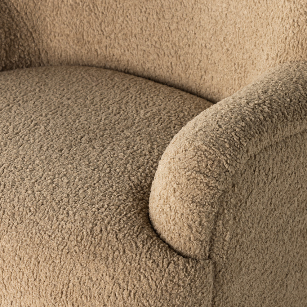 Kadon Swivel Chair-Sheepskin Camel