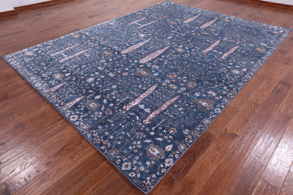 Persian Ziegler Handmade Wool and Silk Rug 8' 10" X 11' 10" Q7050