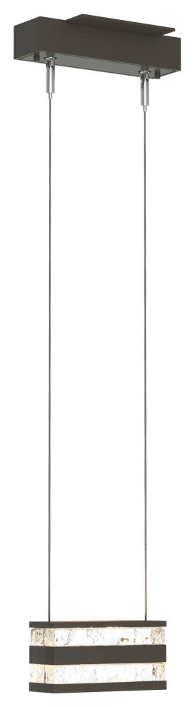 Stacks LED Pendant, Dark Smoke Finish, Clear Glass